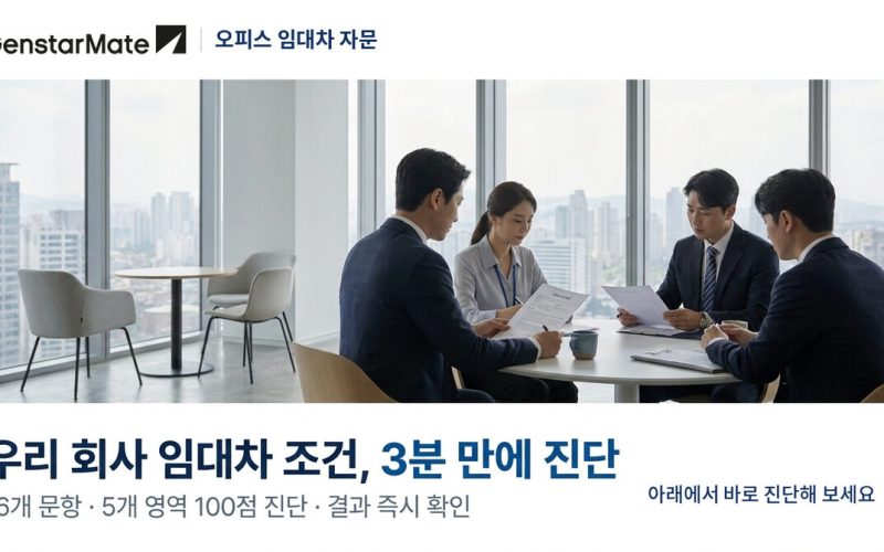 우리 회사 사무실 임대차 조건, 시장 대비 몇 점일까요? (무료 셀프 진단)