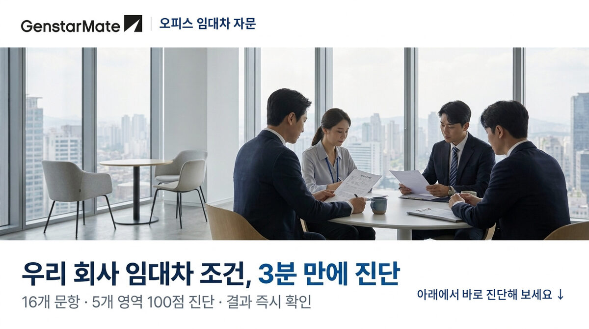 You are currently viewing 우리 회사 사무실 임대차 조건, 시장 대비 몇 점일까요? (무료 셀프 진단)